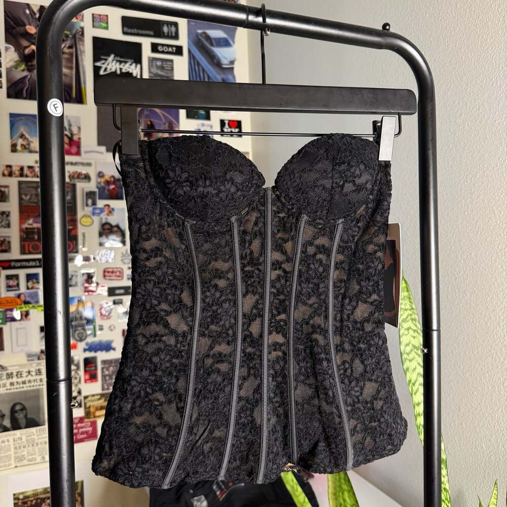Amber Sky Black Lace Corset Top Young Contemporary
